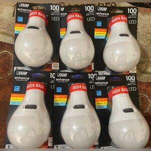 Lot of 6 FEIT Enhance 100 watt A/21 GU Base LED Light Bulbs 1600 Lumens NEW